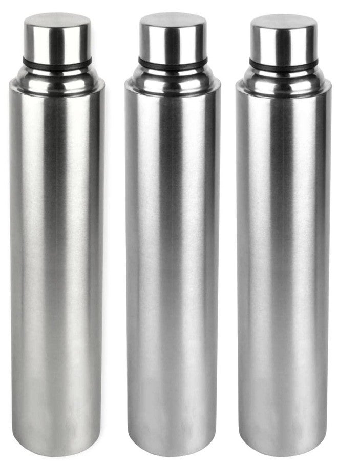 STEEPLE Stainless Steel Water Bottle, Leak Proof for Office, Gym, Home, Kitchen, Hiking, Trekking, Travel - 500 ml, Set of 3, Silver - Image 1
